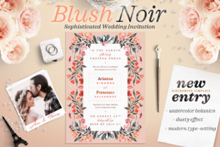 Blush Noir Wedding Invite IV: Merging Romantic Watercolor with Ultra-Violet Elegance