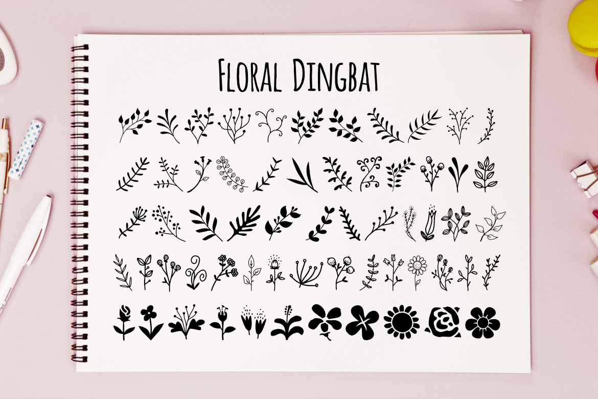 Floral Dingbat: Anchoring Visual Identity with Organic Typography
