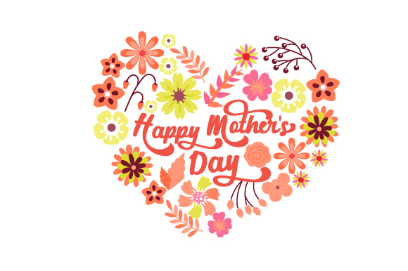 Happy Mother's Day Floral Heart: A Versatile Design for Creative Projects