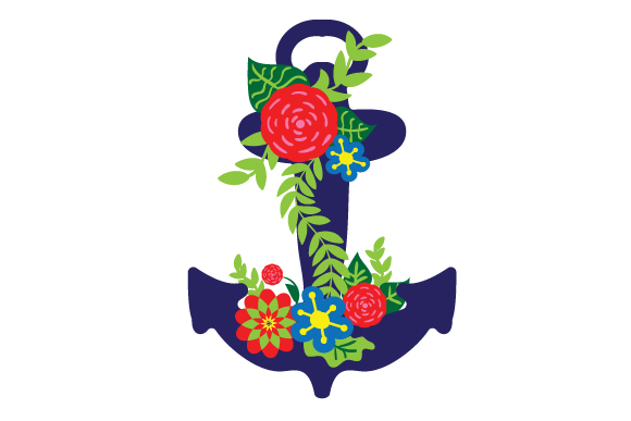 Purple Anchor with Floral Design: Strategic Application for Brand Identity and Creative Projects
