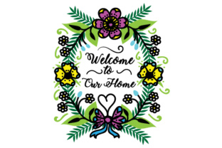 Welcome to Our Home Floral Wreath: Elevating Entryways with Versatile Digital Design